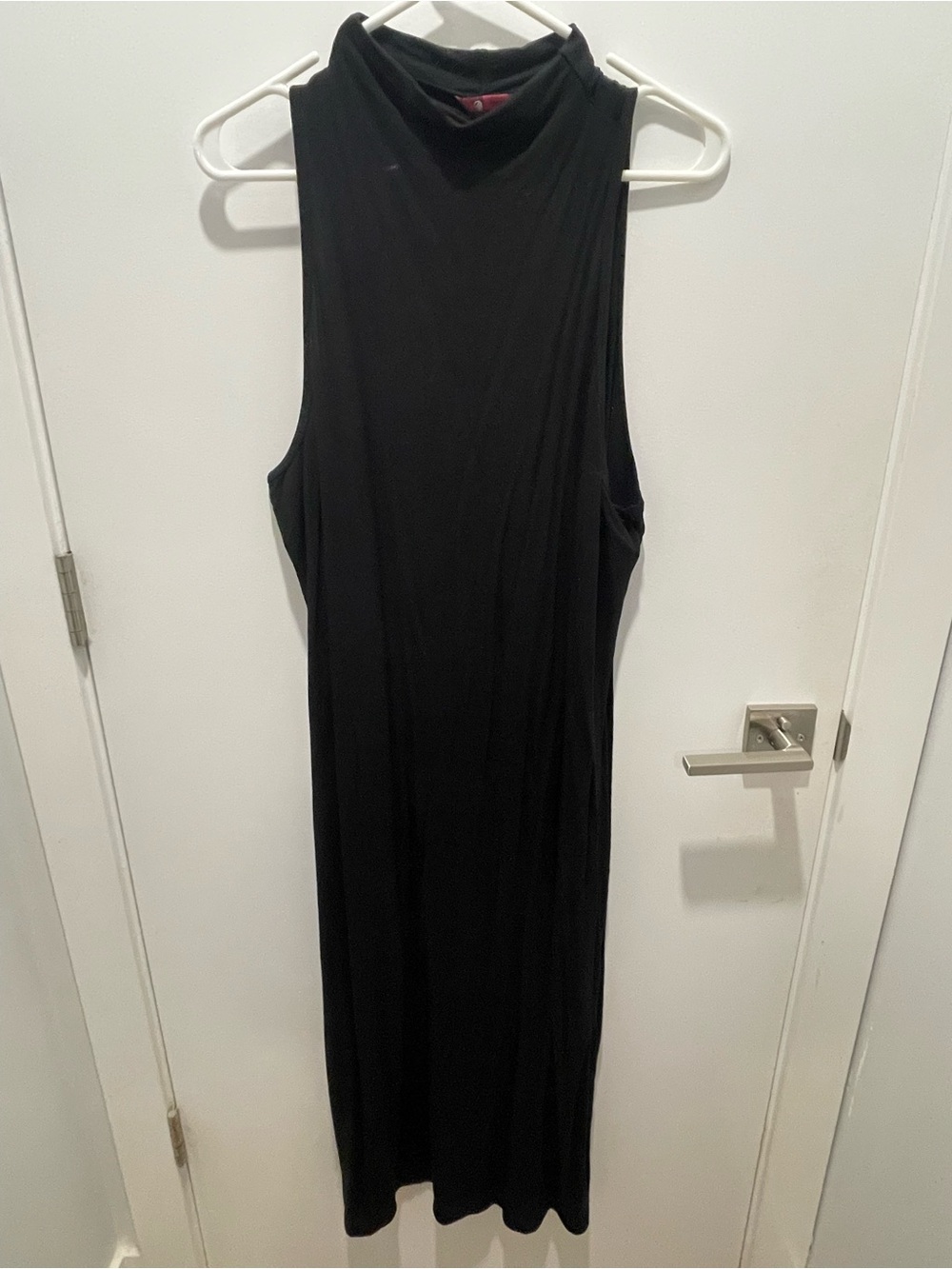 MPG Black Sleeveless Mock Neck Midi Dress